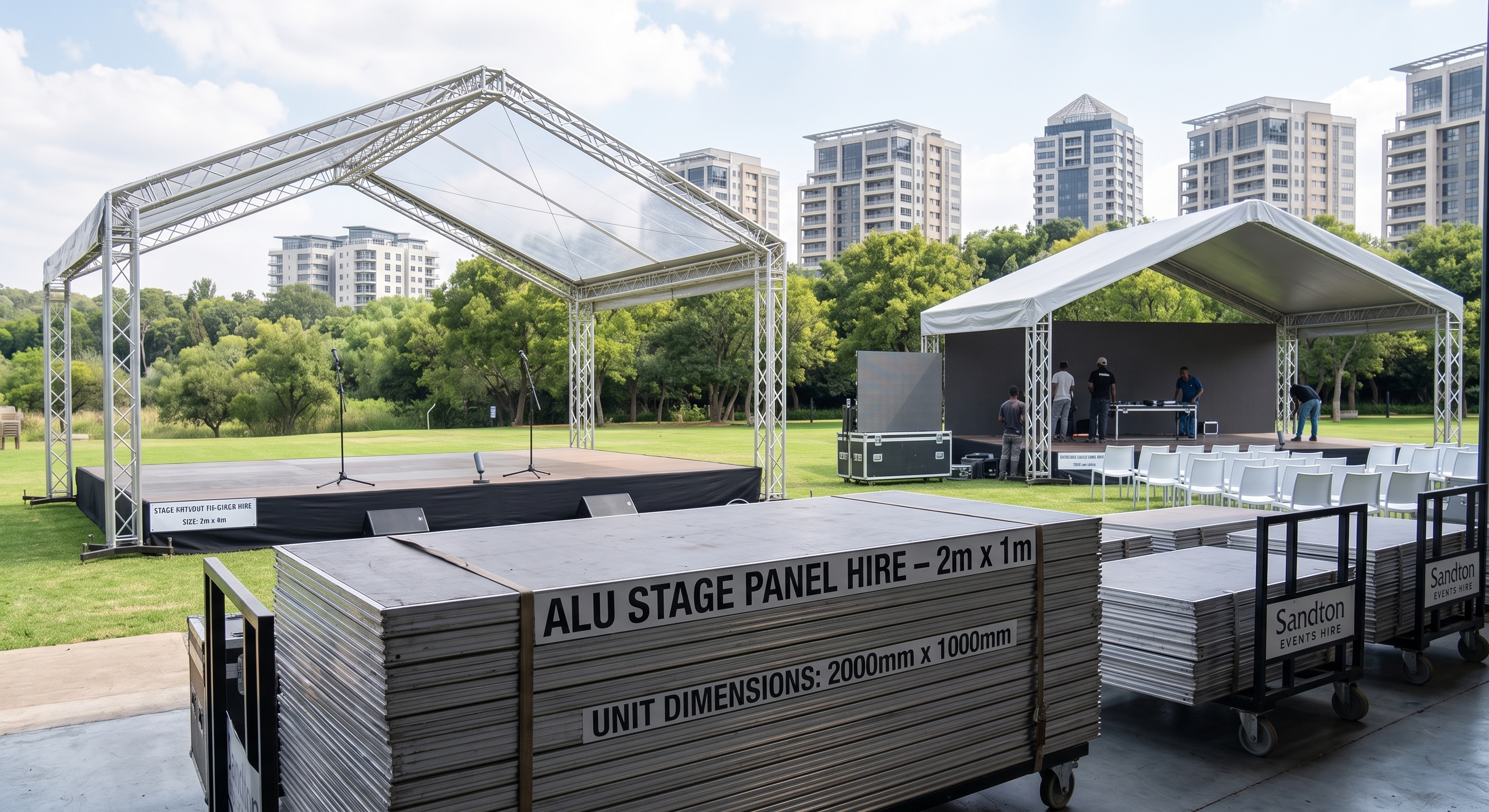Alu Stage Panel Hire – 2m x 1m per panel