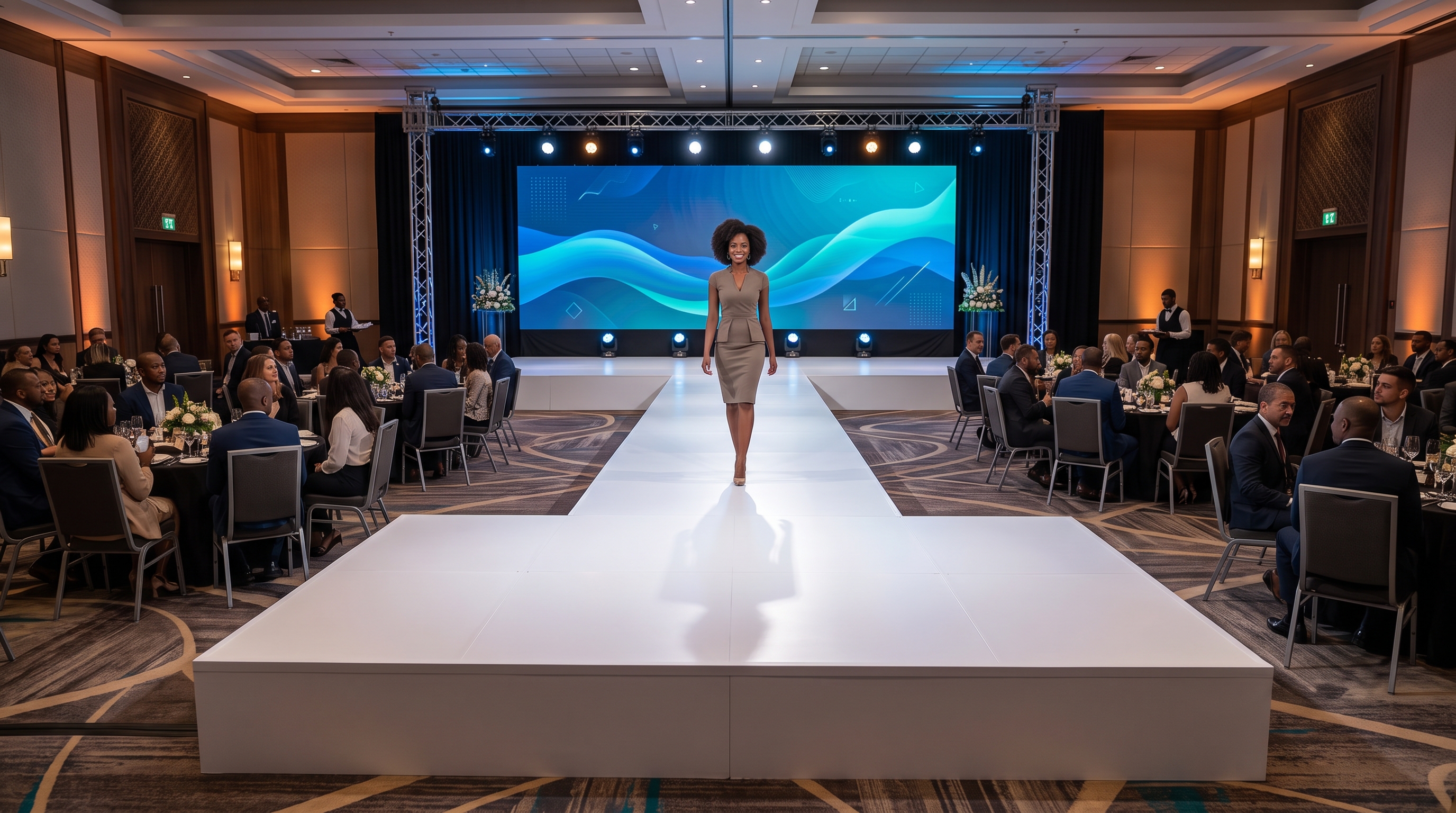 6m x 2m White T-Runway